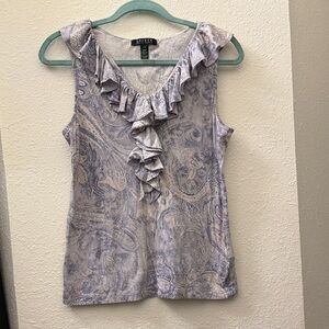 Ralph Lauren Blue Ruffle Women's Top